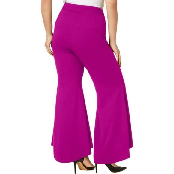 Inc Plus Flare Leg Pants High Low Hem Side Zip 119 - Picture 2 of 5